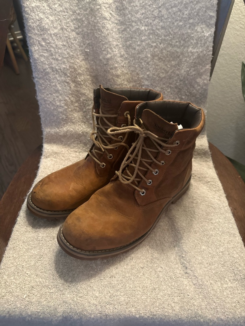 Men's Brown Leather Lace-Up Work Boots